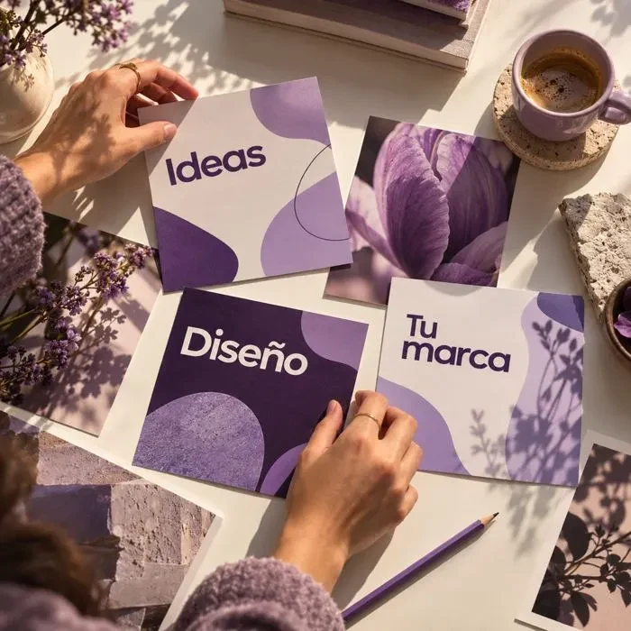Piezas impresas de identidad de marca en un estudio creativo